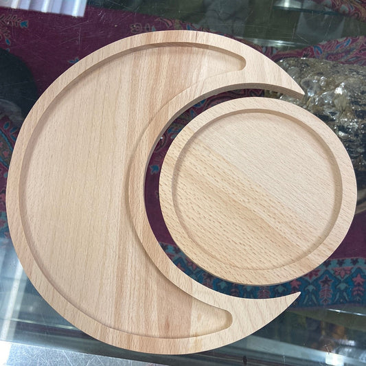 Wooden Moon Plate Set