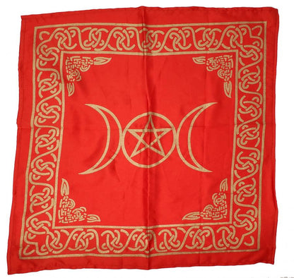 21" Satin Altar Cloth - Triple Moon (various colors)