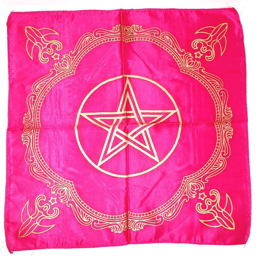 Bright Pink Pentagram Altar Cloth